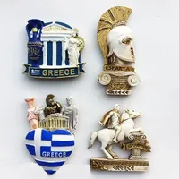 Greek Tourist Souvenirs Fridge Magnet Greece Flag Samurai Spartan Helmet Hand Painting Magnetic Refrigerator Stickers gife ideas