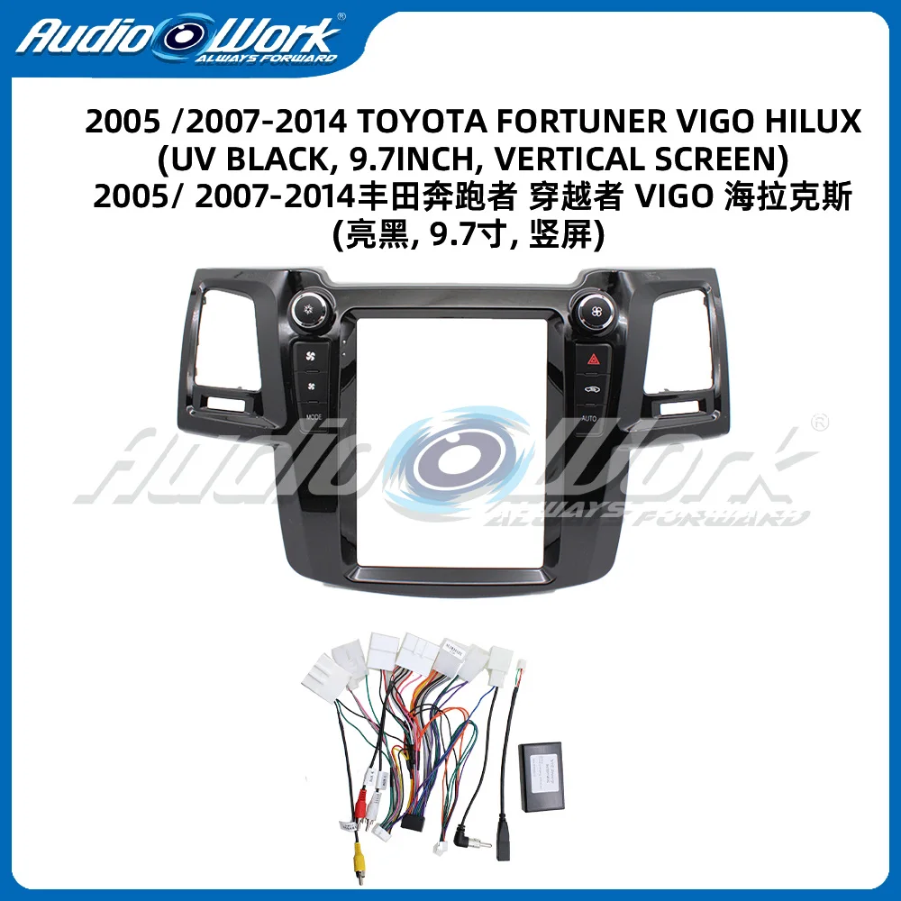 

9.7 Inch For TOYOTA FORTUNER VIGO HILUX FRAME Car Radio Stereo GPS MP5 Android Player 2 Din Fascias Panel DashBoard Frame Cover