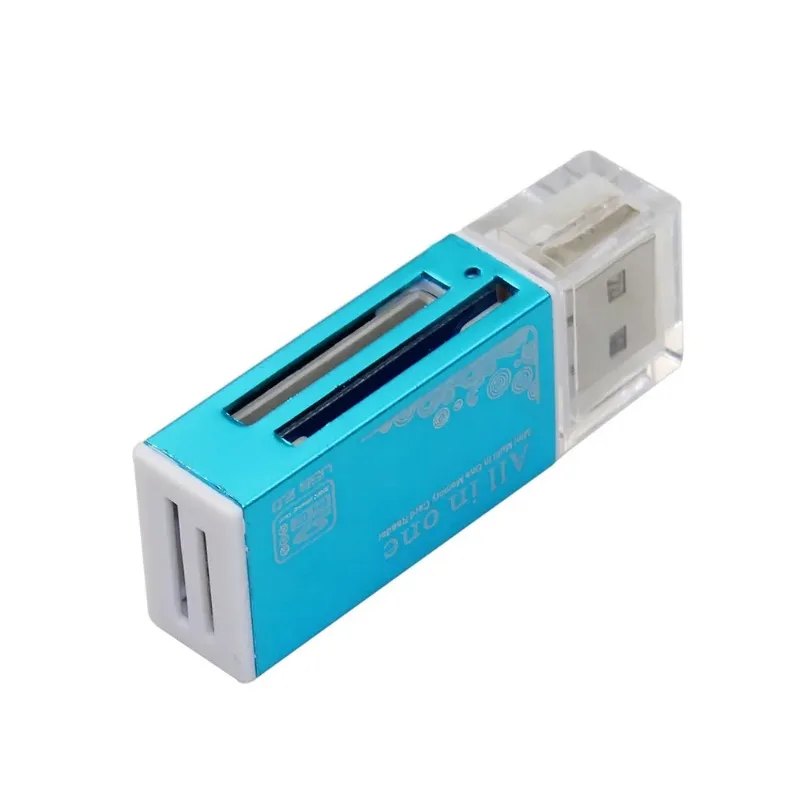 1 stücke Kartenleser Tiny USB 2,0 Alle In 1 Multi Memory Card Reader Adapter Für Micro SD SDHC TF m2 MMC 2 Farben
