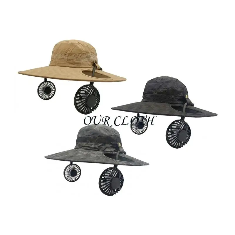 

Охлаждающая шапка с двумя вентиляторами и 3 режимами мощности Защита от солнца для верхней одежды Y1AC