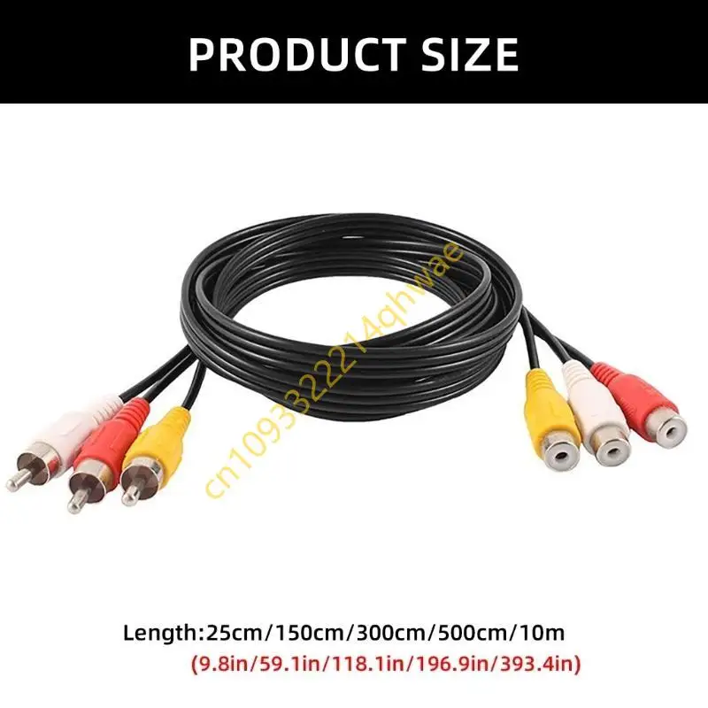 

Gold Plated 3RCA Male to Female Connector Cord Line Auditory Video Extension Cable for Home Entertainment Systems