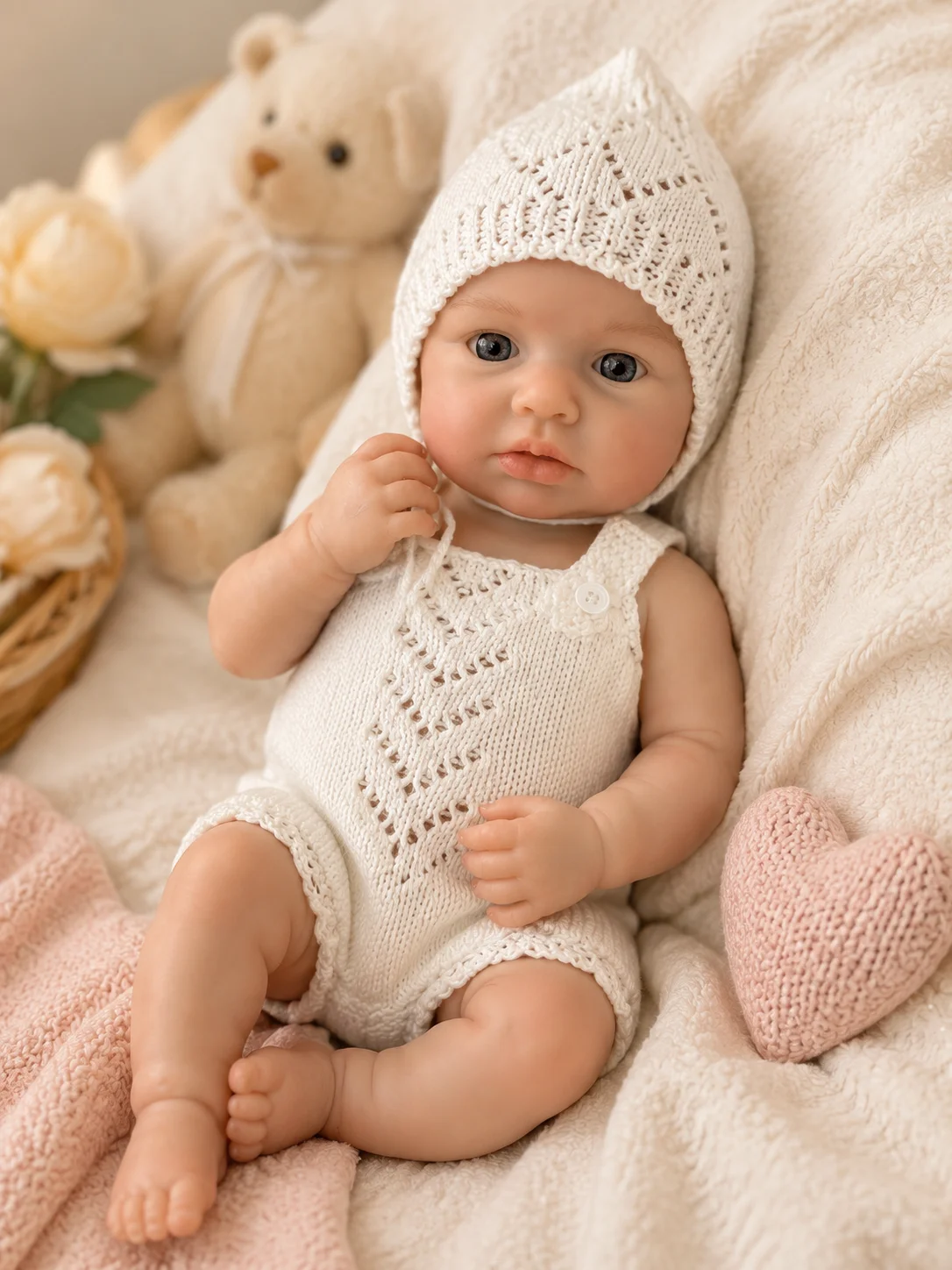 2 Sets Clothes /31cm Open Eyes LouLou bebe reborn de silicona Girl Dolls With Open Mouth Painted Skin Lifelike Newborn Doll