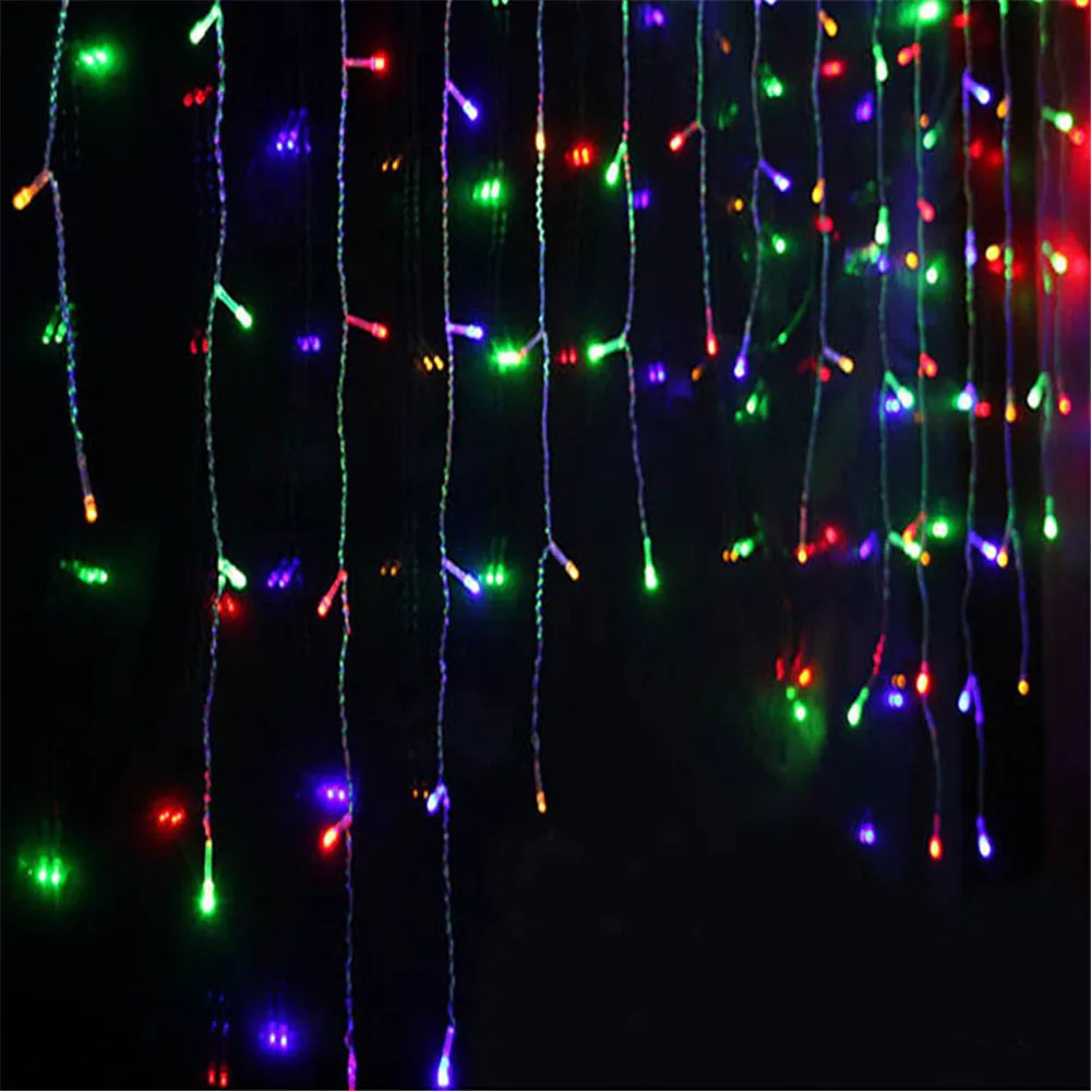 Imagem -04 - Droop Garland Cortina Icicle String Luzes Led Decoração de Natal ao ar Livre Jardim e Home Party 5m 220v 110v