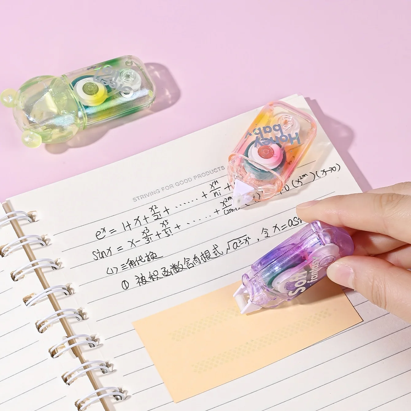 1pc/4pcs Soul Color Mini Glue Tape Transparent Gradient Colors Portable Sized Correction Tape Adhesive Tools for DIY Paper A3255