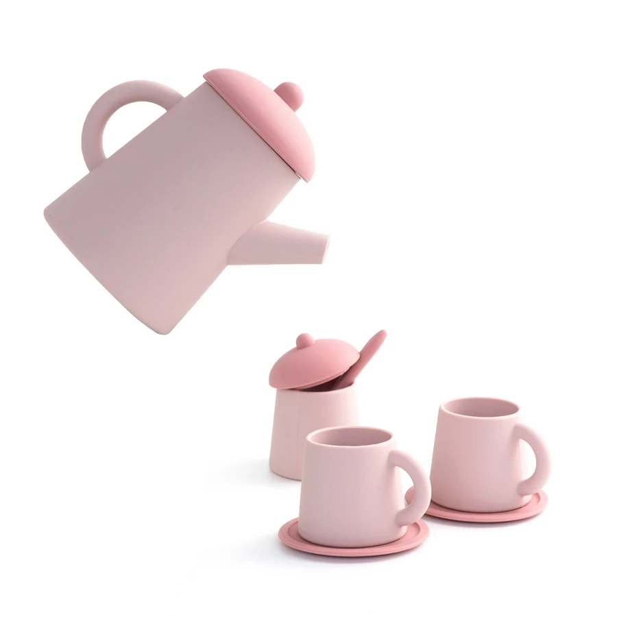 Juego de tazas en miniatura, juguetes de juego de simulación para niñas y niños, taza de alimentación de silicona suave, juguetes de Educación Temprana, artículos en miniatura, vajilla