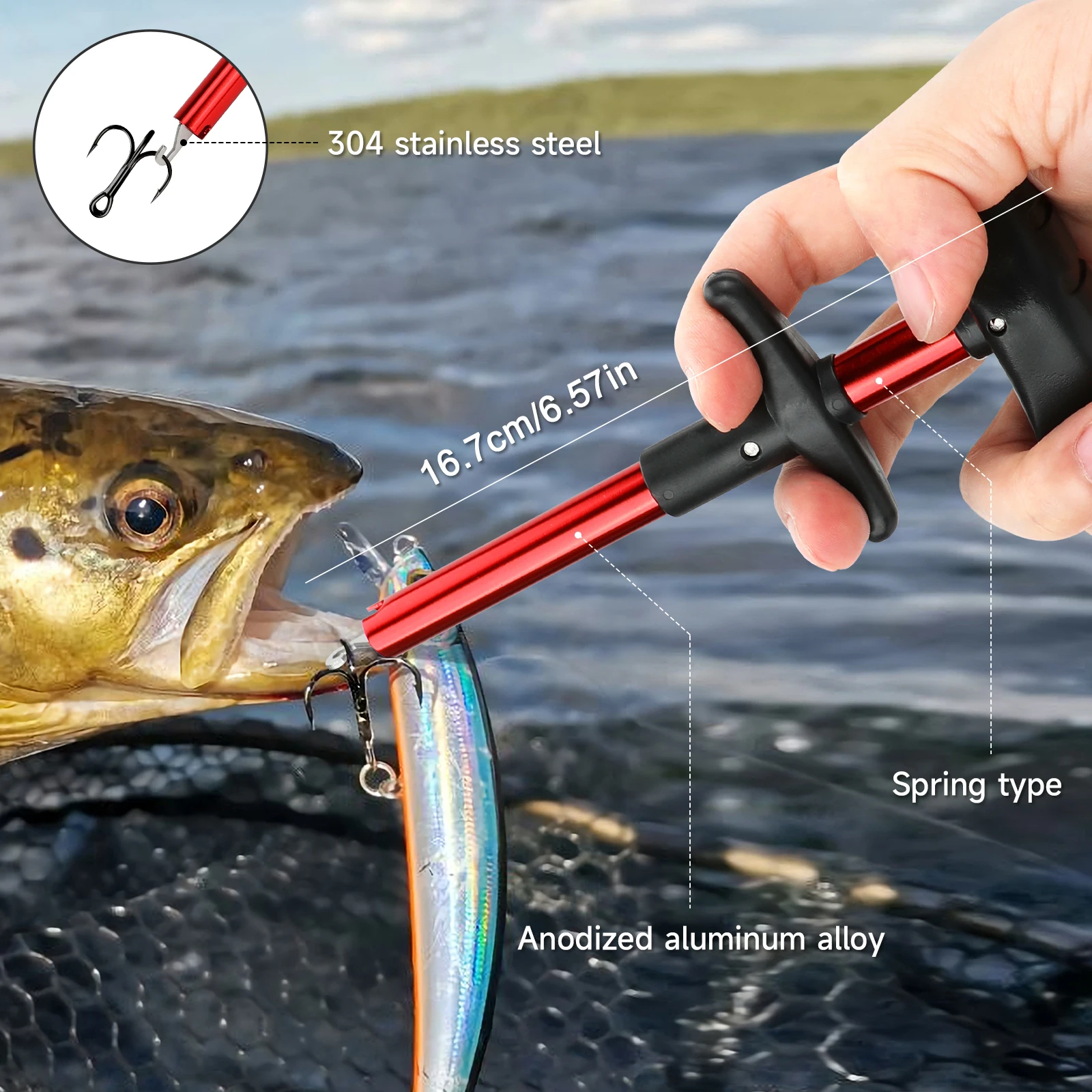 Alicates desanzuelar SANLIKE – Acero inoxidable para pesca - imagen 2