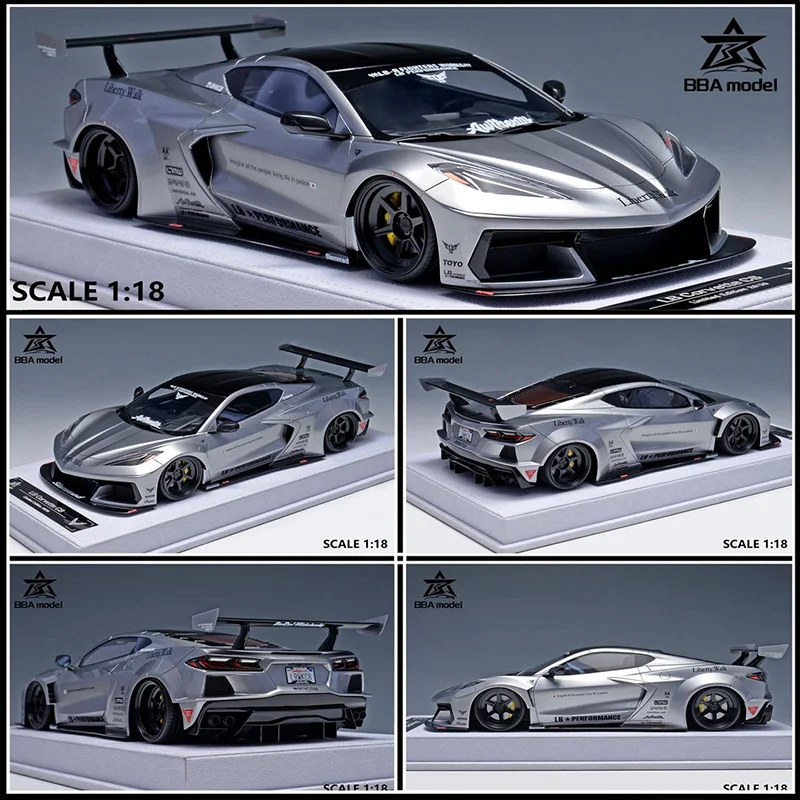 Nuovo In Magazzino Bba 1:18 Corvette C8 Simulazione Resina In Miniatura Supercar Modello Personalizzato Giocattoli Per Bambini Collezione Regali Ornamento