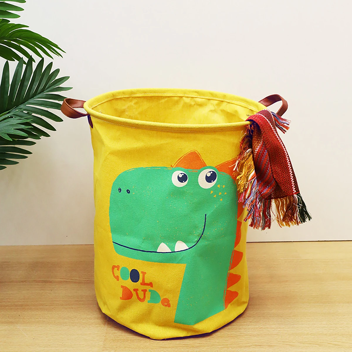 1PC Foldable clothes quilt blanket storage bucket cartoon cute canvas storage laundry basket with portable