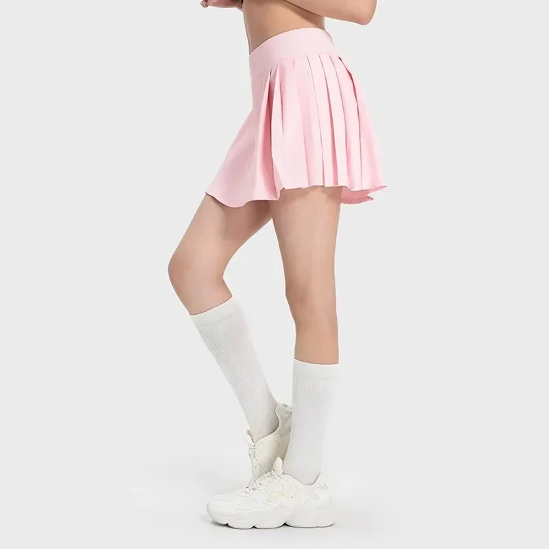 Lemon falda de tenis de tiro alto ligera, pantalones cortos elásticos de cuatro vías para correr, Golf, pantalones cortos incorporados con bolsillo