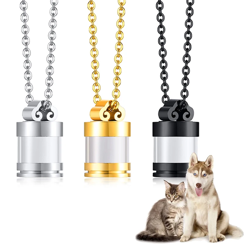 13 Styles Stainless Steel Glass Bottle Tube Keepsake Pendant Vial Necklace Memorial Cylinder Pet Ash Urn Cremation Jewelry