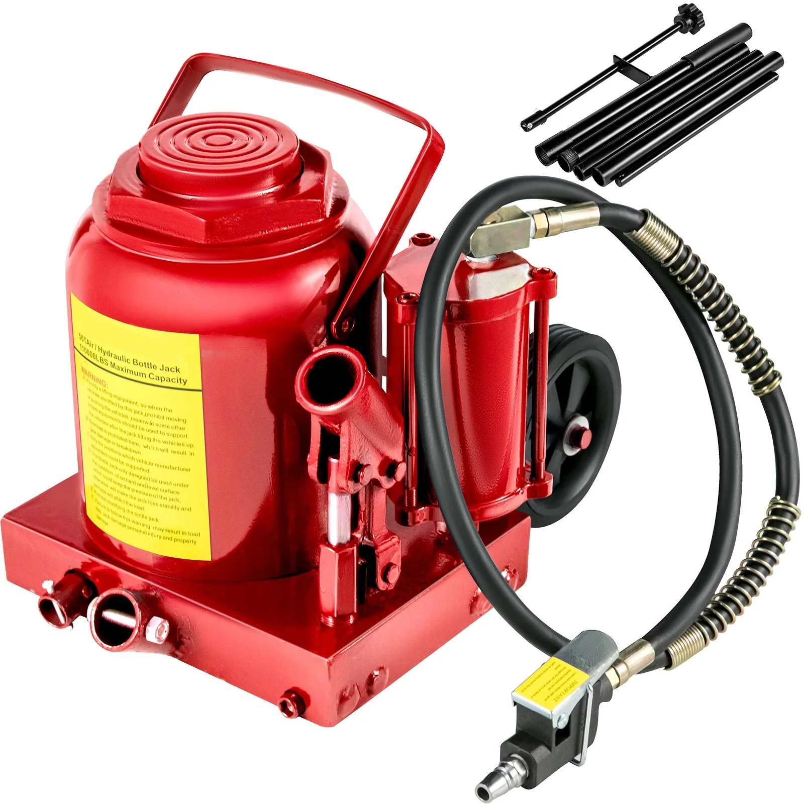 Air Hydraulic Bottle Jack 50 Ton Pneumatic Jack Manual 110200lbs Heavy Duty Auto Truck RV Repair Air and The Hydraulic Jack 50T