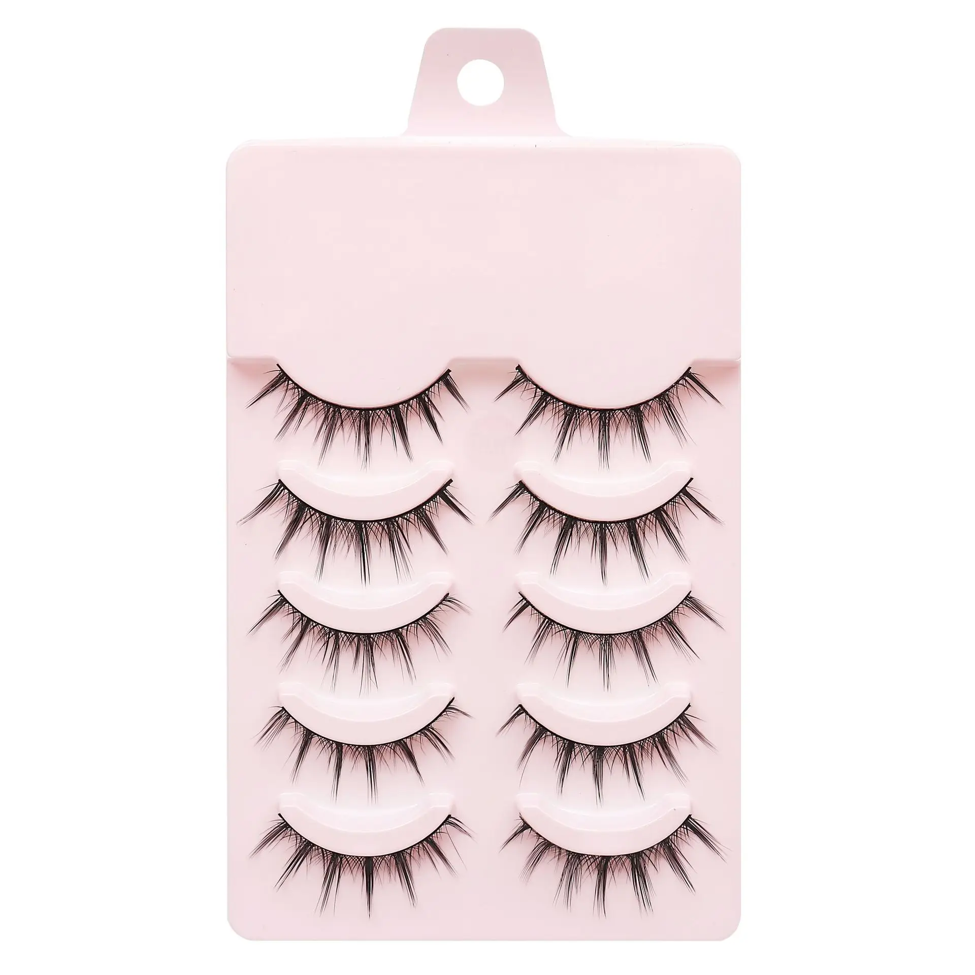 MJ 5 Paar kleine Teufels-Falsche Wimpern, natürliche gefälschte Wimpern, flauschig, weich, für den täglichen Gebrauch, COS-Vollstreifen-Wimpernband – Detail 8