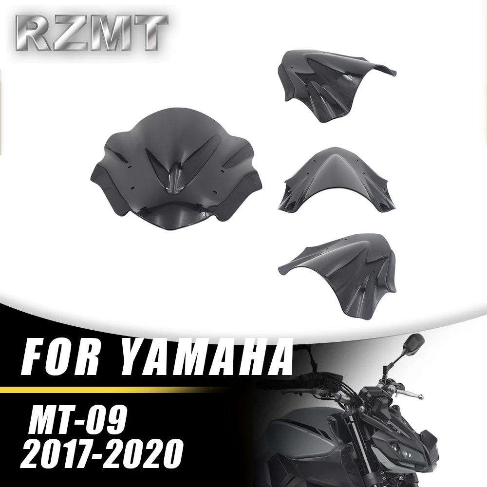 

Front Double Bubble Wind Deflector Windscreen For YAMAHA MT-09 2017-2020 Motorcycle Accessories Windshield With Bracket