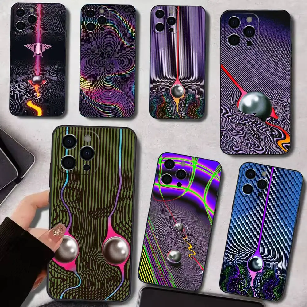 T-Tame Impala Psychedelic Art  Phone Case For iPhone 17,16,15,14,13,12,11 Plus,Pro Max,XS,Soft Silicone Black Cover