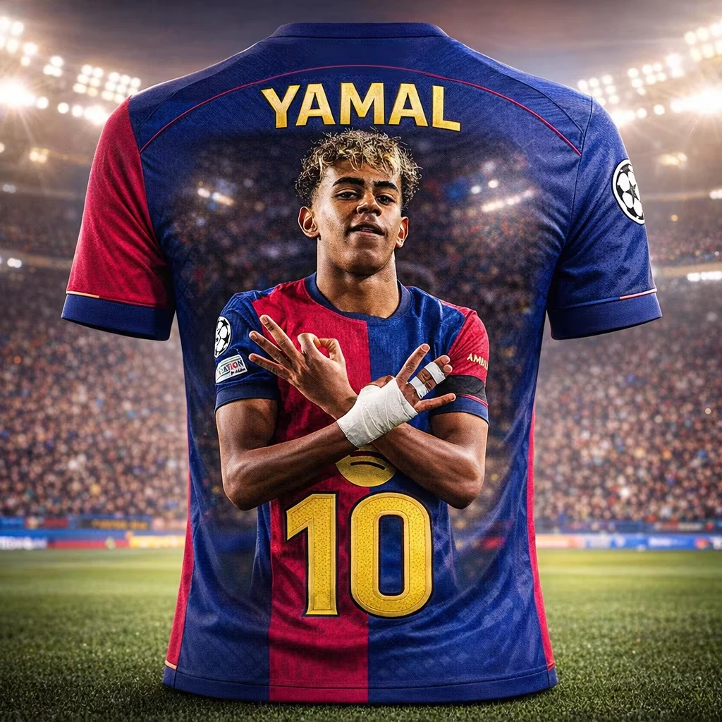 # 10 T-shirts de football du FC Barcelone, pour hommes et femmes, rouge et bleu, à manches courtes, décontractés, pour fans de football, streetwear