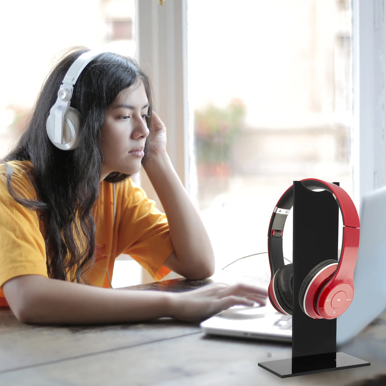 

Gaming Headphone Stand Acrylic Headset Holder For Desk Detachable Easy Storage Tidy Organizer Compatible With All Headphones