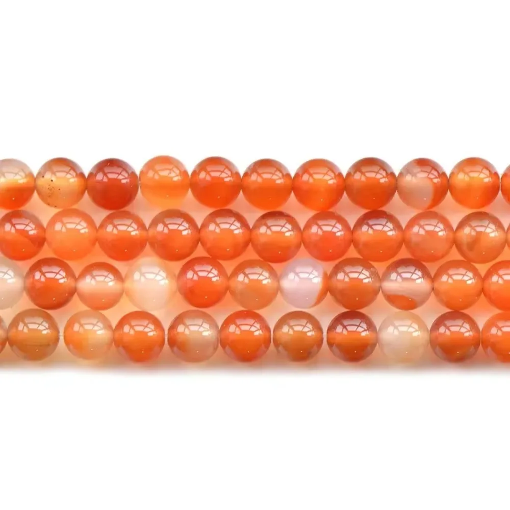 

Grade AA Natural Agate Beads Multi Tones Orange Color 6mm-12mm Smooth Polished Round 15 Inch Strand