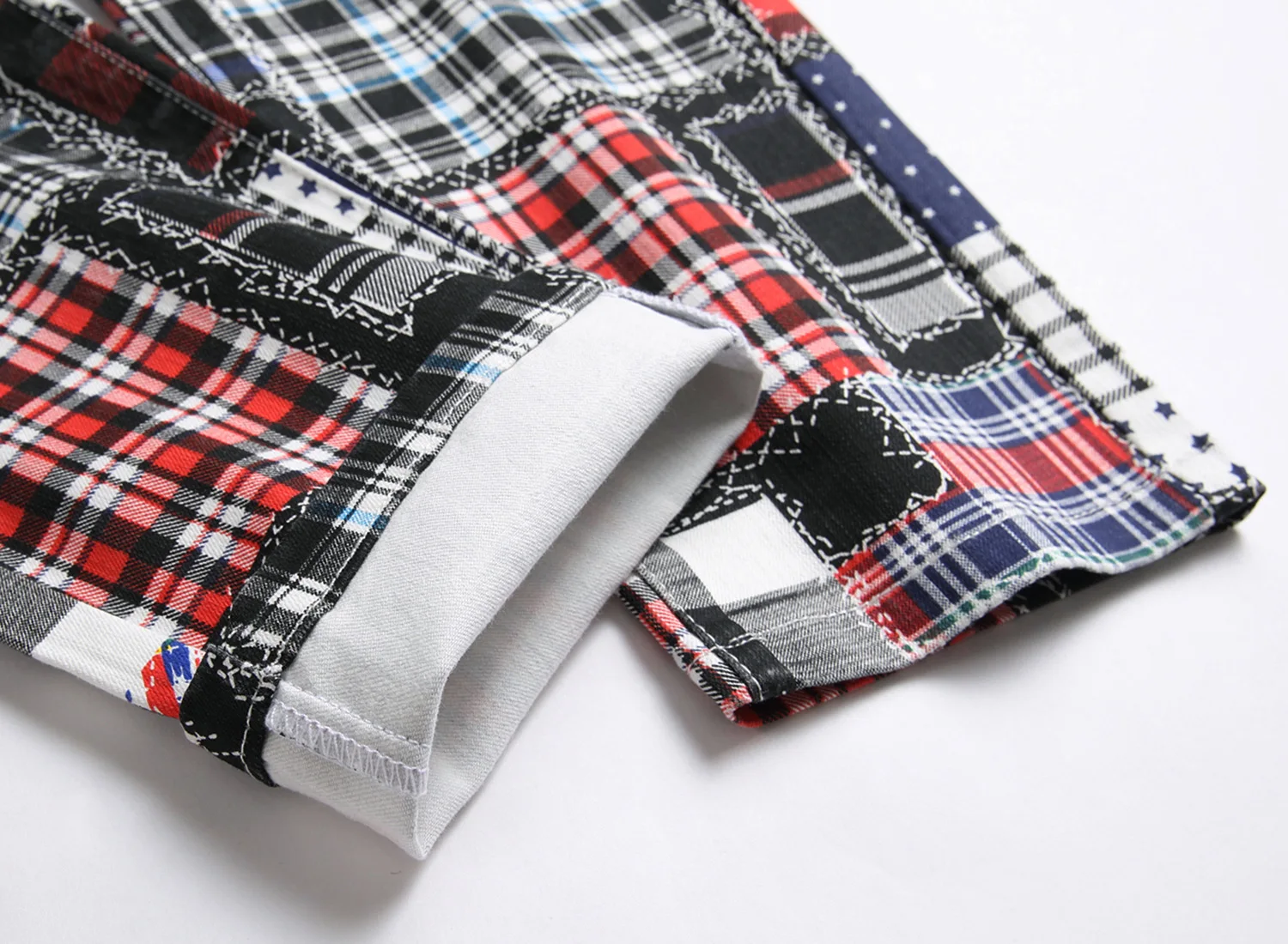 Men's jeans High-end 3D jeans white slim stretch small straight cotton elastic printing all simple men's wear