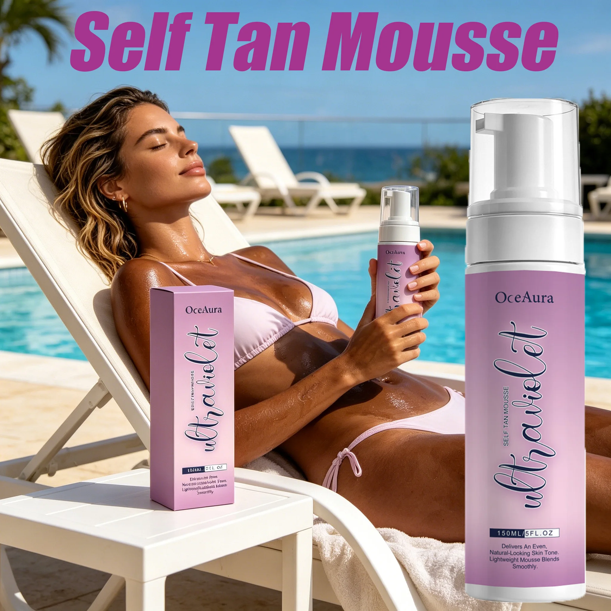 Espuma Autobronceadora, Espuma Bronceadora sin Sol, Bronceado Natural sin Sol para el Cuerpo, Brillo Instantáneo, Espuma Hidratante que Ayuda a Oscurecer y Dar Brillo