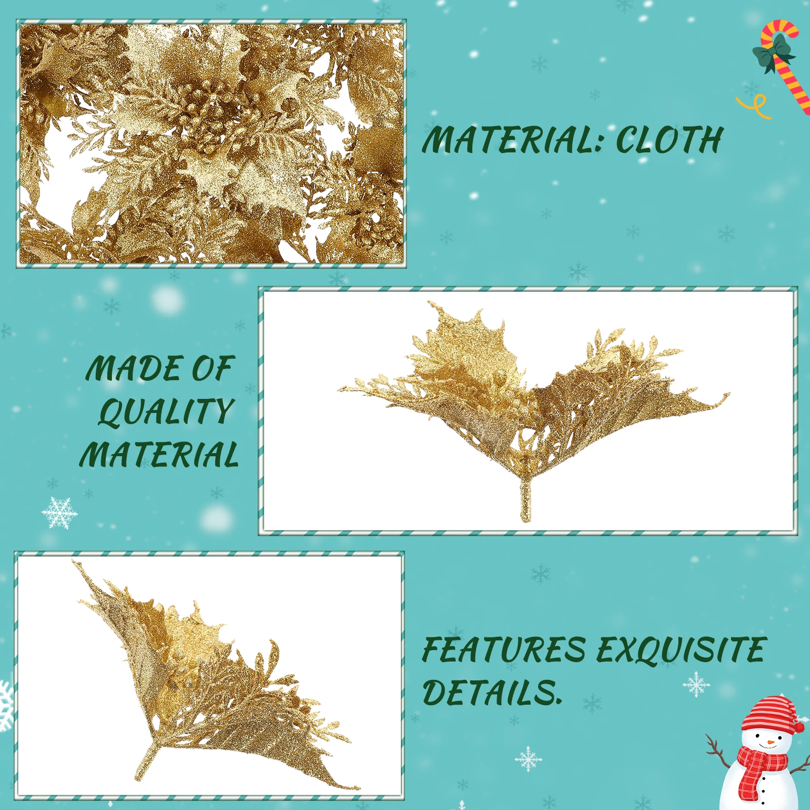 

24Pcs Christmas Tree Simulated Flower Pendant Hanging Decor Xmas Party Supplies Cloth Flower Home Decoration Xmas Pendant