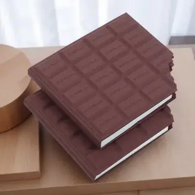 

2Pcs Portable Chocolate Style Notepad Mini Glue Cover Notebook Wire-O Bound Pages Compact Paper Pad for Writing Notes Journaling