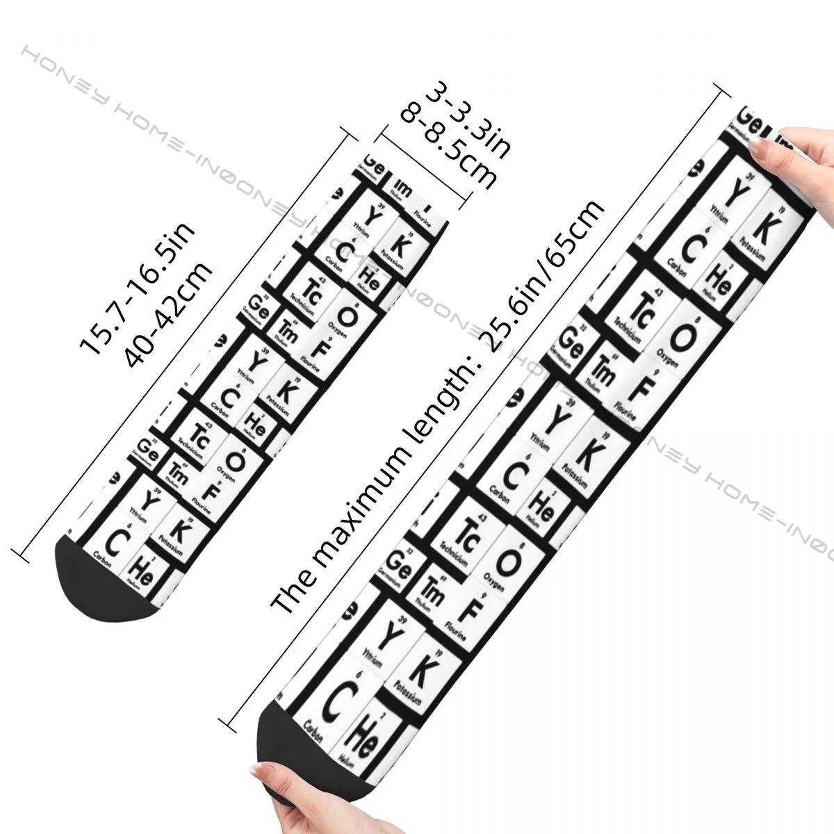 Vintage Periodic Table Joke Elements Men\'s Socks Chemistry Chemist Science  Unisex Harajuku Seamless Printed Crew Sock Boys Gift