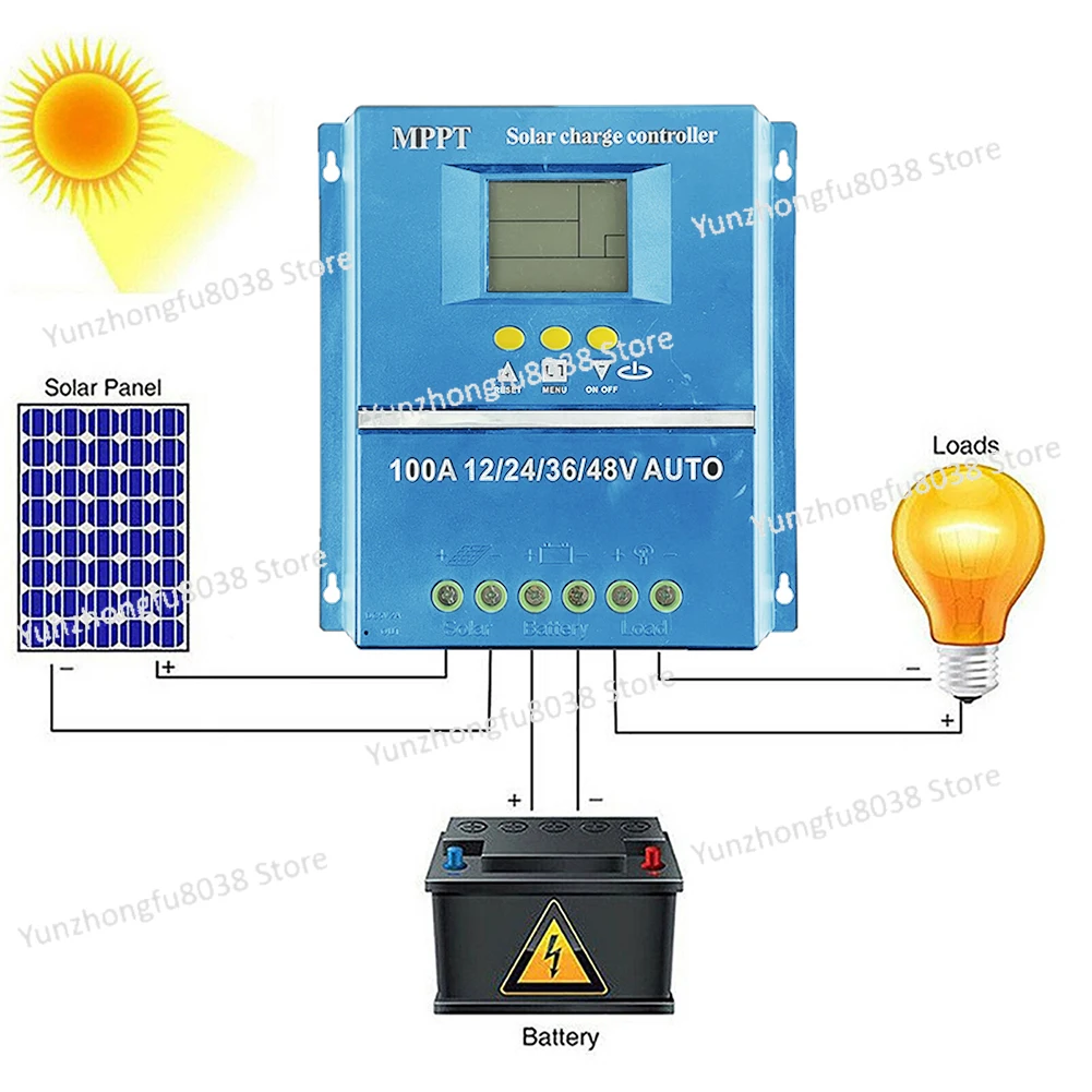 

Solar controller 100A automatic charging and discharging universal 12v24V36V48V