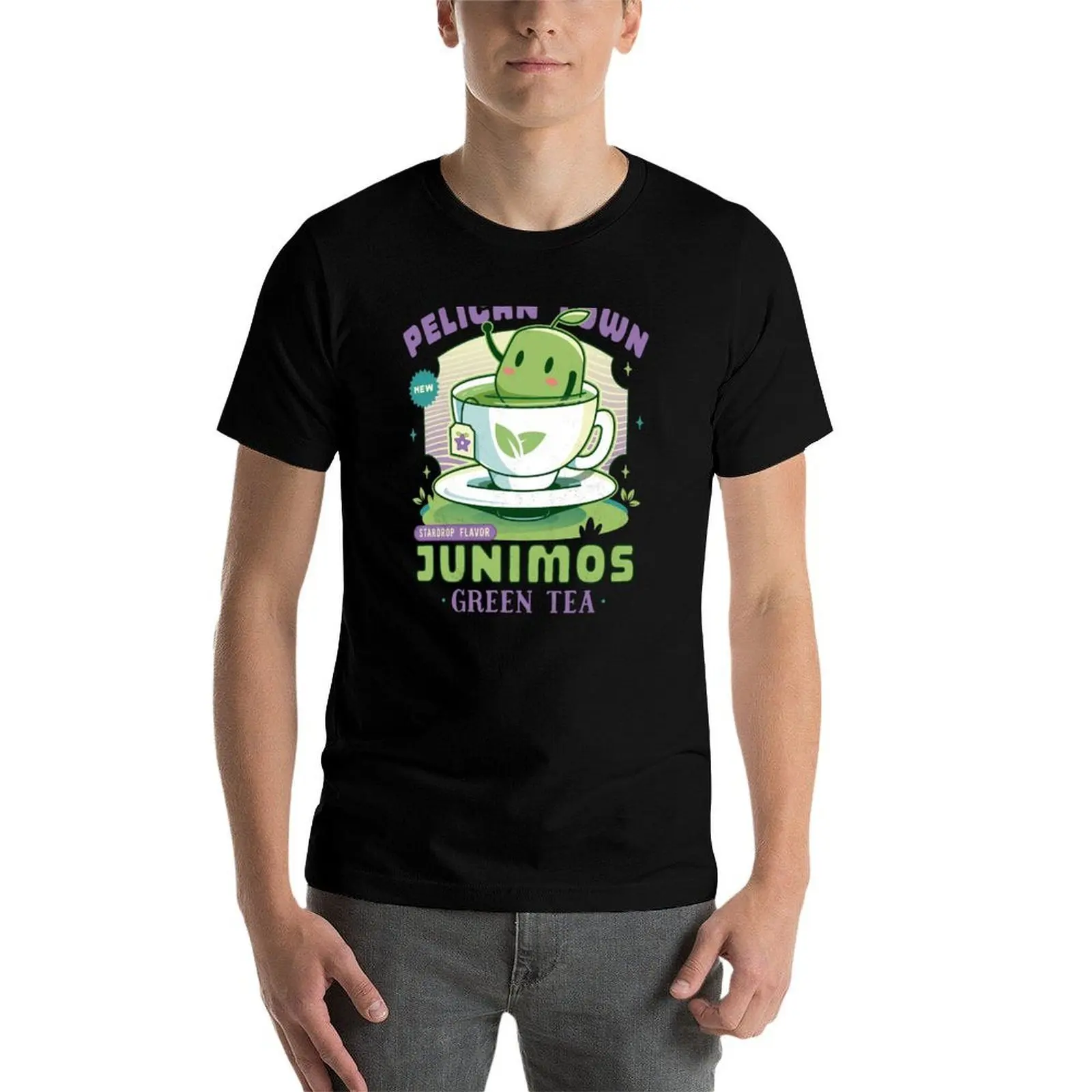 

Junimos Green Tea T-Shirt man t shirt cotton anime tshirt T-Shirt