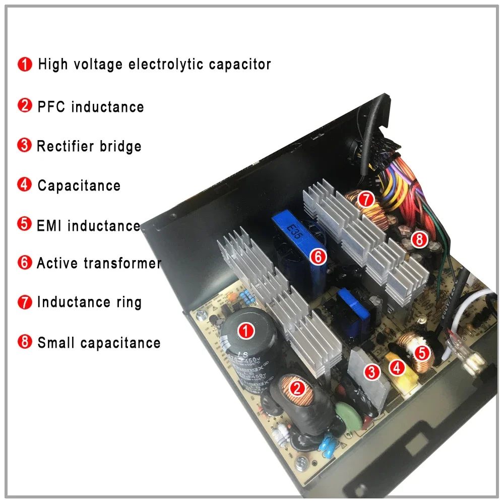 IWONGOU Fonte 600W 80 Plus With SYNC RGB Fan Power Supply 600Watt  Active PFC Computer Source For Gaming Desktop GAMESD800 PSU