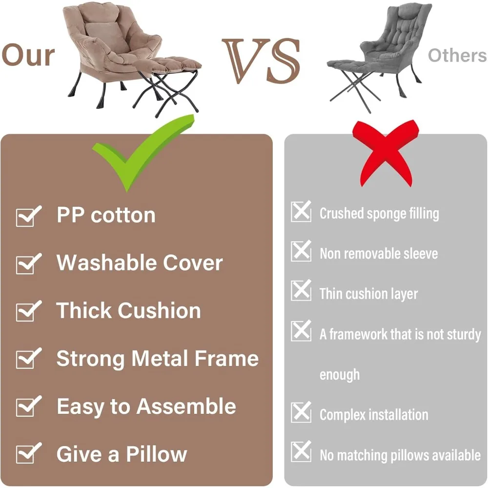 Przytulny fotel z podnóżkiem do relaksu, wyściełane siedzisko do czytania, wygodny fotel rozkładany z podnóżkiem, przestronny fotel do sypialni.