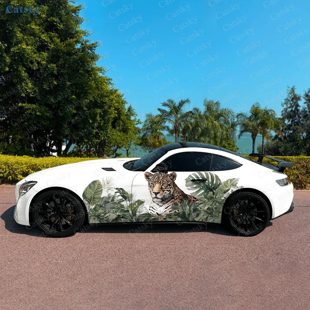 

Леопардовые леса от дождя, боковая наклейка для автомобиля, водонепроницаемая наклейка из ПВХ, устойчивая к царапинам, защита автомобиля, автоаксессуары в подарок