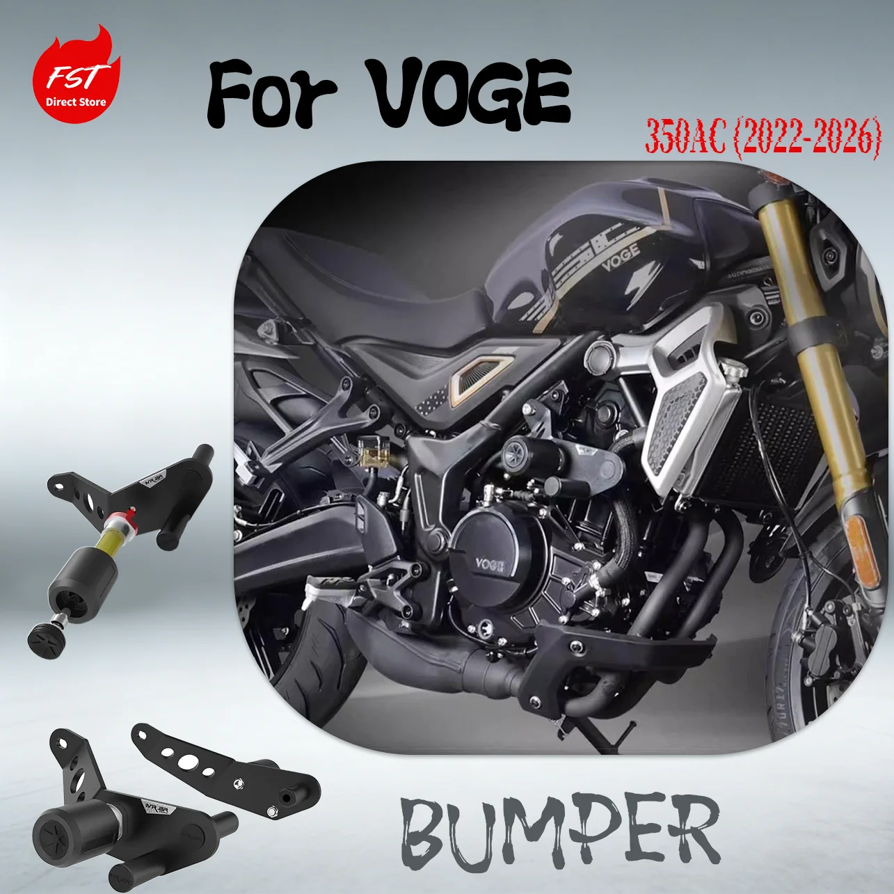 

Защитная дуга двигателя (краш-бар) для VOGE 350AC (2022-2026) – гоночный бампер, противоударный слайдер, ретро-защита для уличного мотоцикла, модифицированная