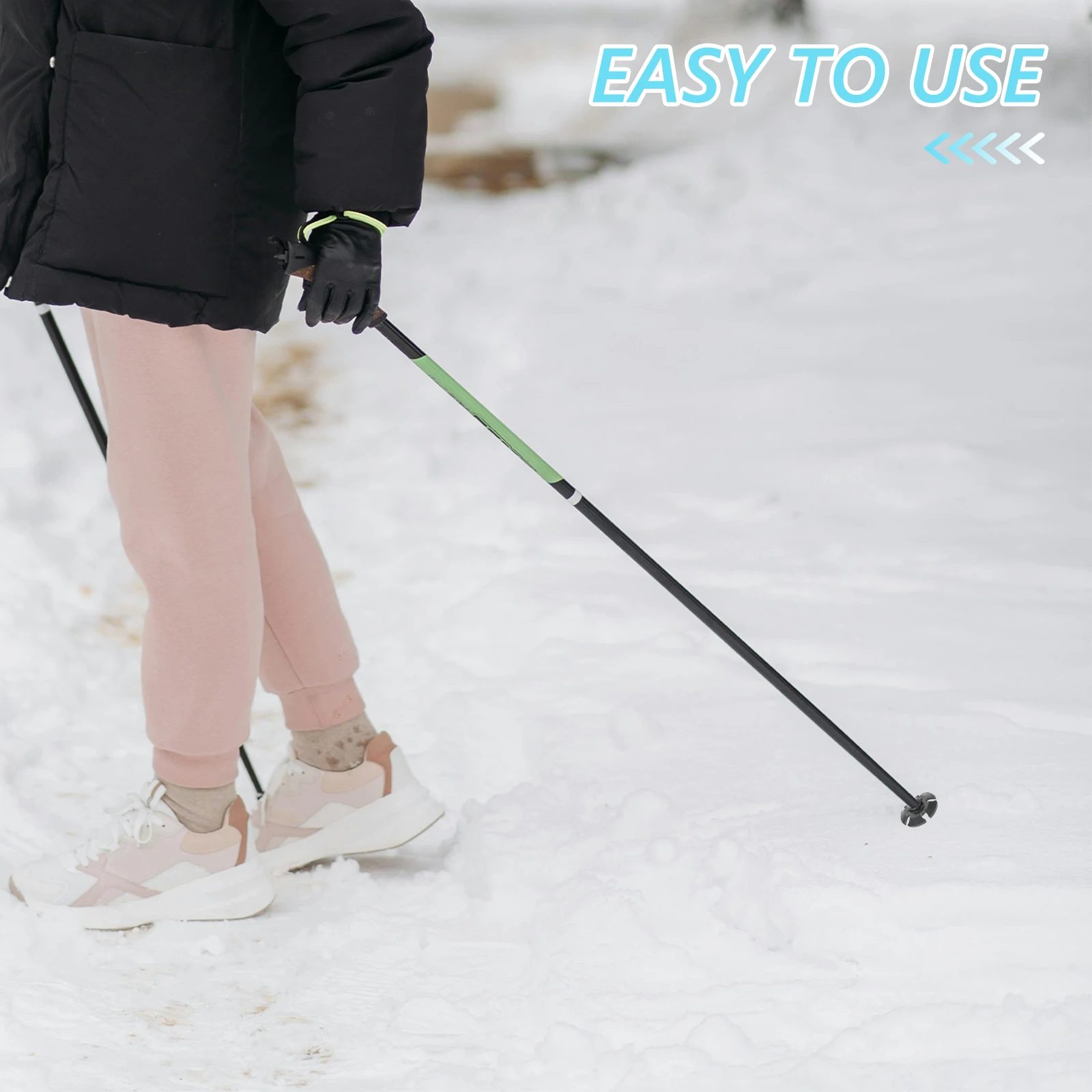

4pcs Rubber Trekking Pole Tips Mud Snow Baskets Anti-Slip Hiking Accessories For Skiing Nordic Walking Outdoor Adventure Durable