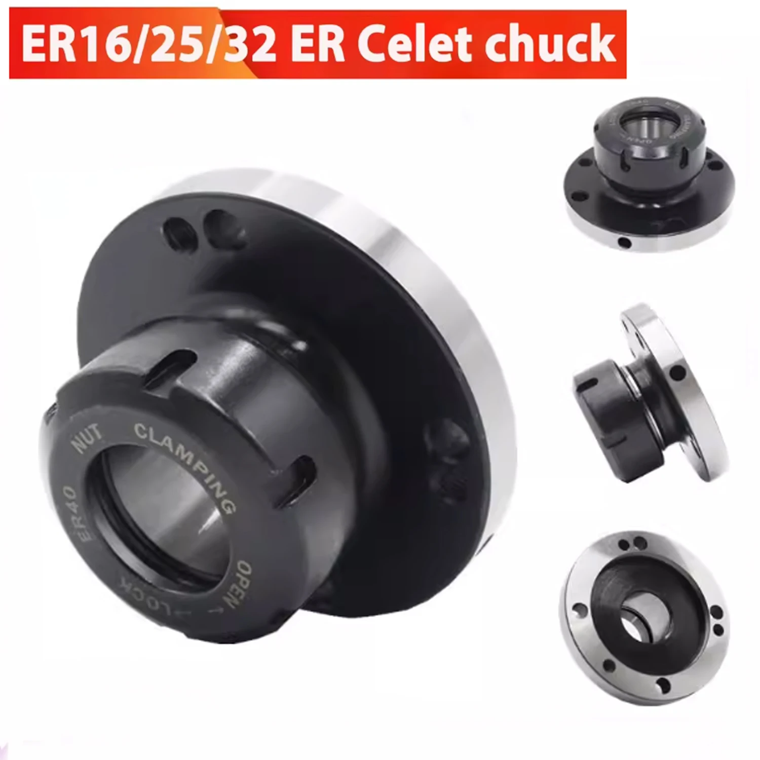 

Картридж ER16 ER20 ER50 ER25 ER32 ER40 125 мм 80 мм 100 мм Мини-фланцевый четырехосевой цанговый патрон для фрезерного станка с ЧПУ, инструменты