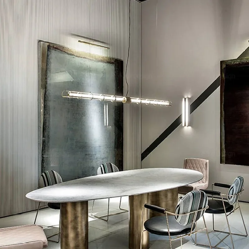 Modern Minimalist Strip Energy-saving Pendant Light Used for Living Room Dining Table Office Coffee Table Home Hanging Lighting