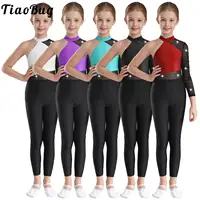Niños Niñas de manga larga Rhinestone Ballet danza leotardo monos para gimnasia deporte entrenamiento traje de actuación Ropa de baile