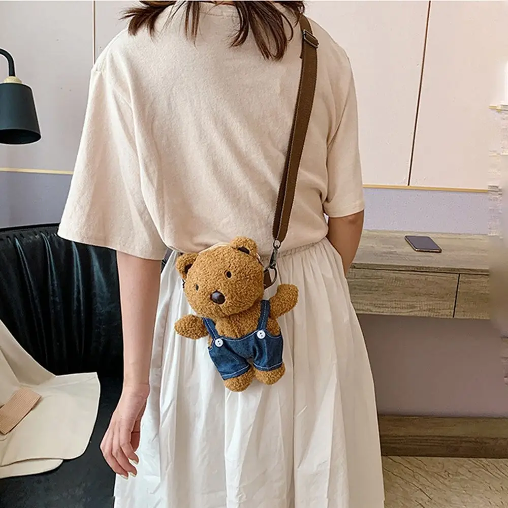 Mini Bag Lovely Cartoon Coin Purse Princess Plush Backpack Bag Student Plush Doll Bag Children Handbag Single Shoulder Bag Bear