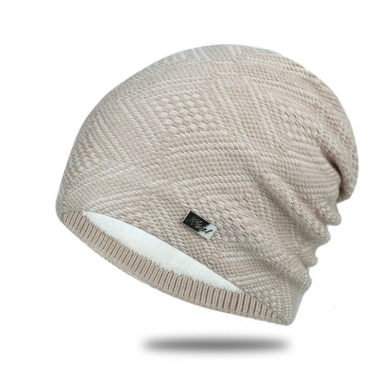 Dicke, mit Thermo gefütterte Herrenmütze, warme, einfarbige Totenkopfmütze für Erwachsene, lässig, für den Winter, geeignet zum Skifahren, Bergsteigen, tägliches Tragen