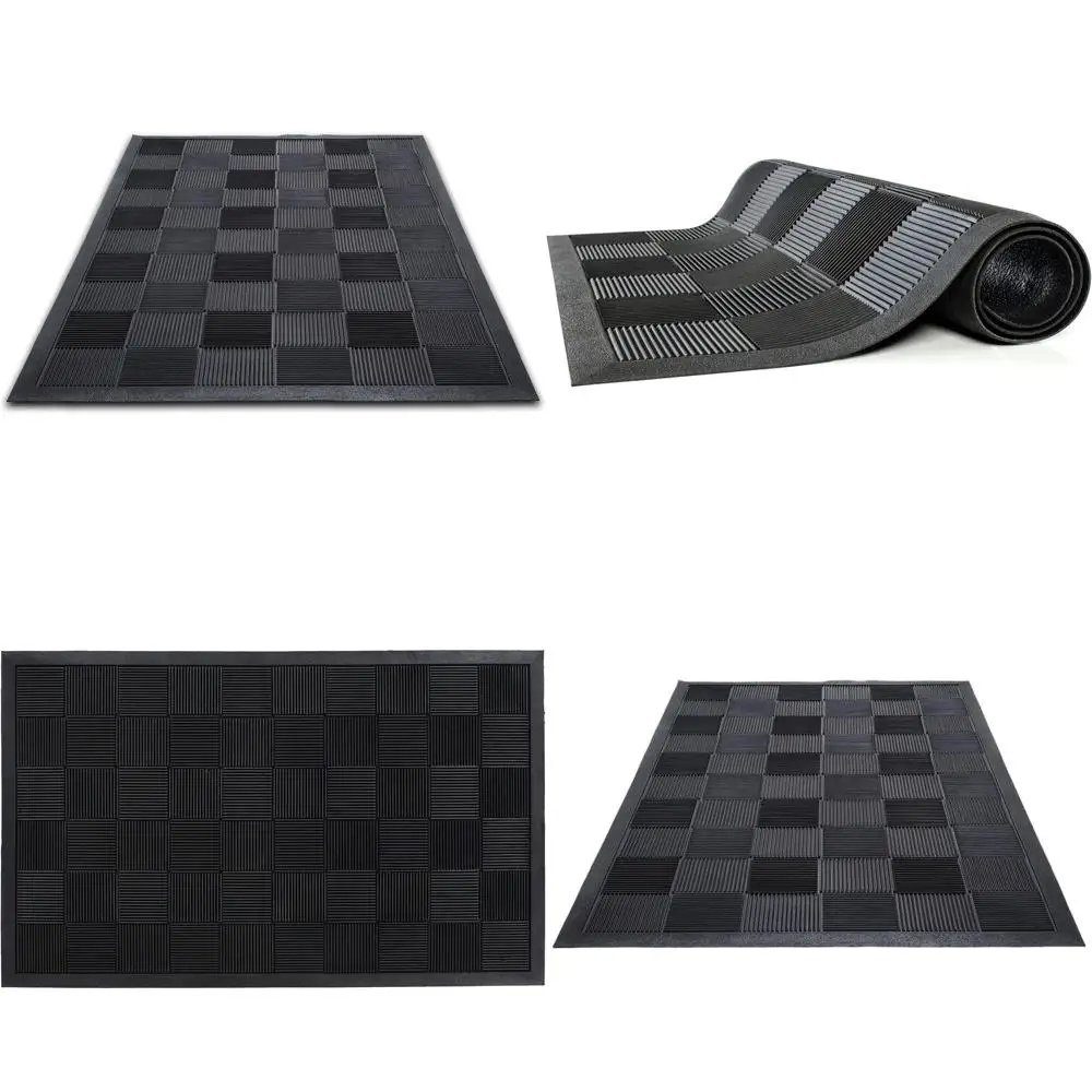 

Rubber Outdoor Floor Mat, 3x5 Feet, Black