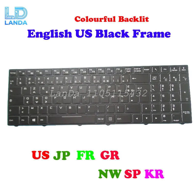 

Красочная клавиатура с подсветкой для CLEVO P960 P970 P960ED P960EF P960EN P960RC P960RD P960RF P960RN P970ED P970EF P970EN P970RC