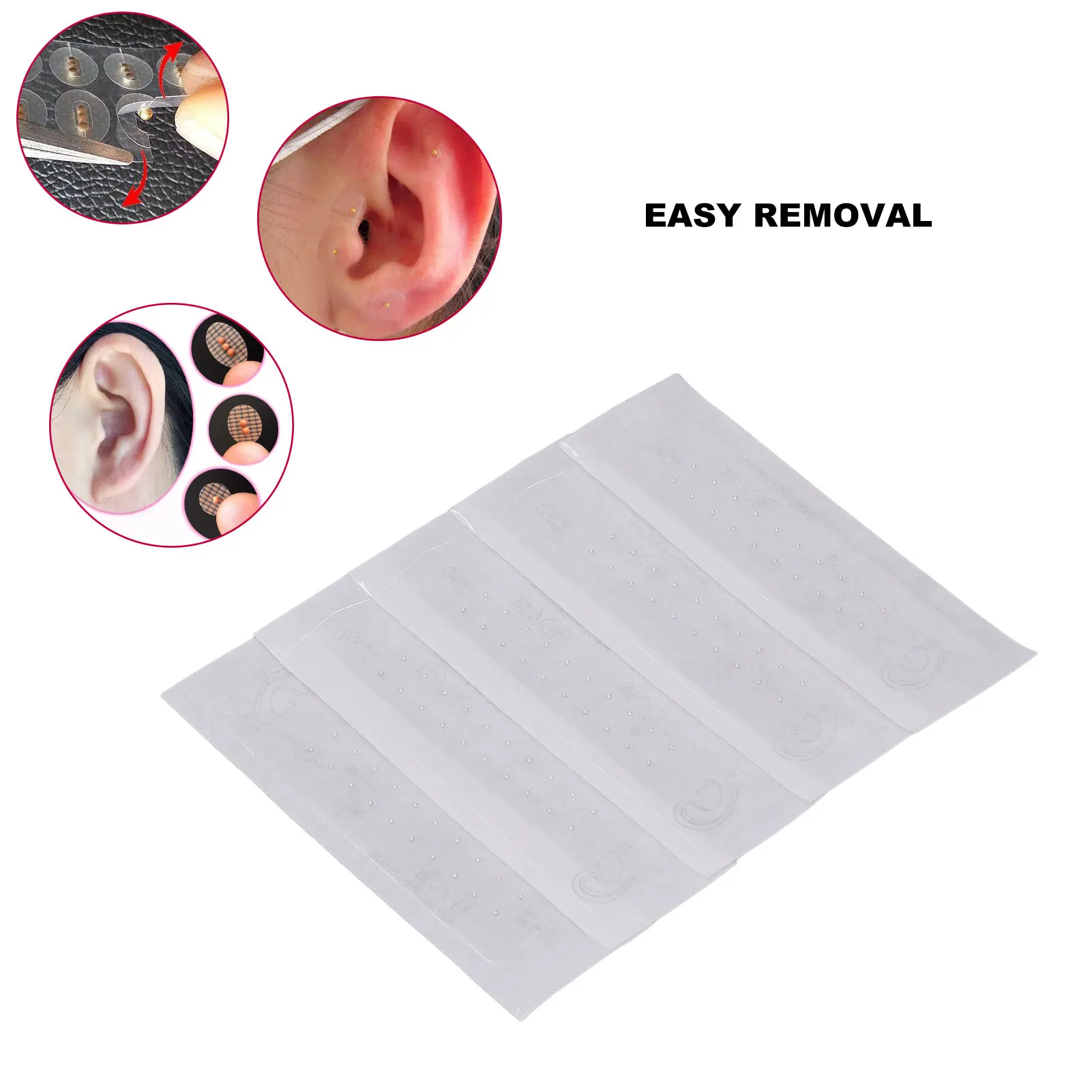 100pcs Ear Bead Patch Refill Pack Auriculotherapy Bead Patch Acupressure Ear Press Seed Breathable Sticker Patch