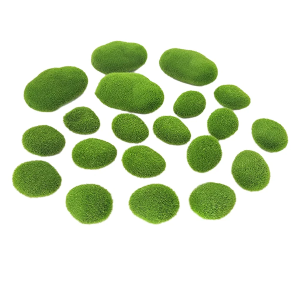 

8-30Pcs Artificial Green Moss Plants Simulated Moss Stone Creative Home Garden Lawn Floor Ornament Landscape Bonsai Decoration