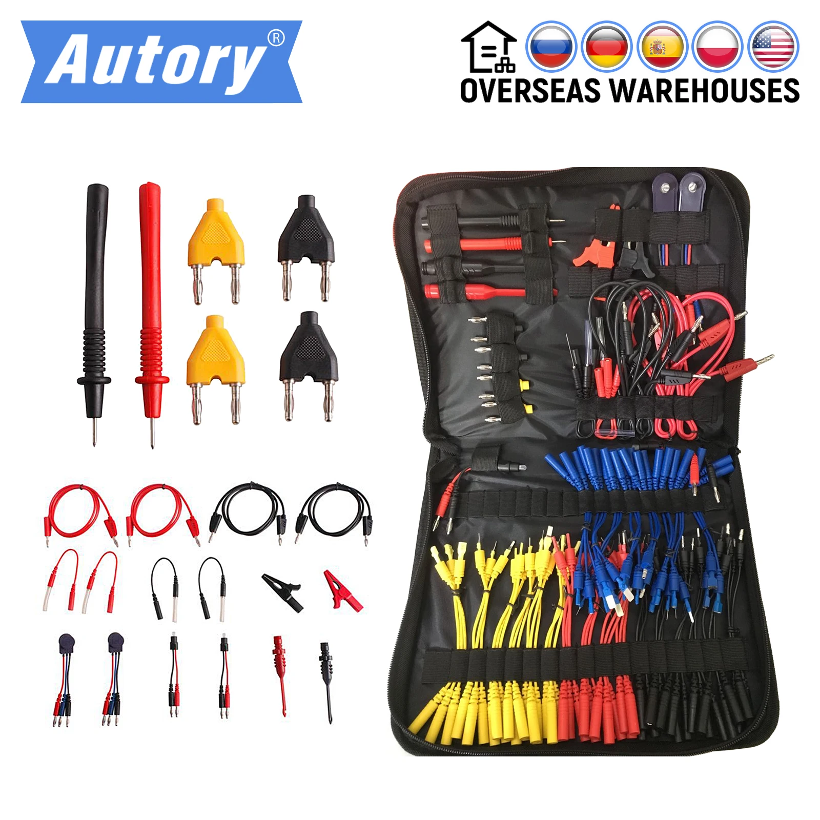 92pcs Car Circuit Test Leads Power Probe Wiring Cable Multimeter Terminal Test Leads Connector Wire Alligator Clip For MST9000+