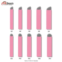 Nano Microblading agujas 0,15 MM tatuaje ceja cuchillas Microblade bordado Agulha Nanoneedles para trazos de cabello 3D 50 Uds