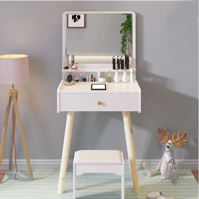 Modern Design Bedroom Furniture Cheap Price White Dresser with Drawer Makeup Vanity for Girls Small Dressing Table with Mirror