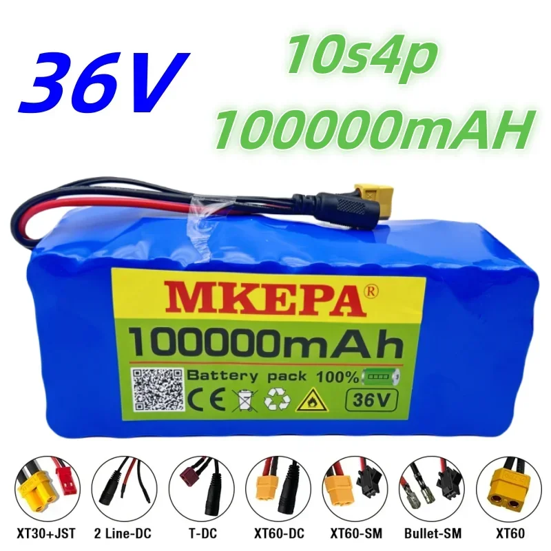 

Аккумулятор BMS 42V1865 0, 36 В 10S4P, 100000 мАч, 500 Вт, литиевая батарея высокой мощности для электрического велосипеда, 42 в, 100000 мАч