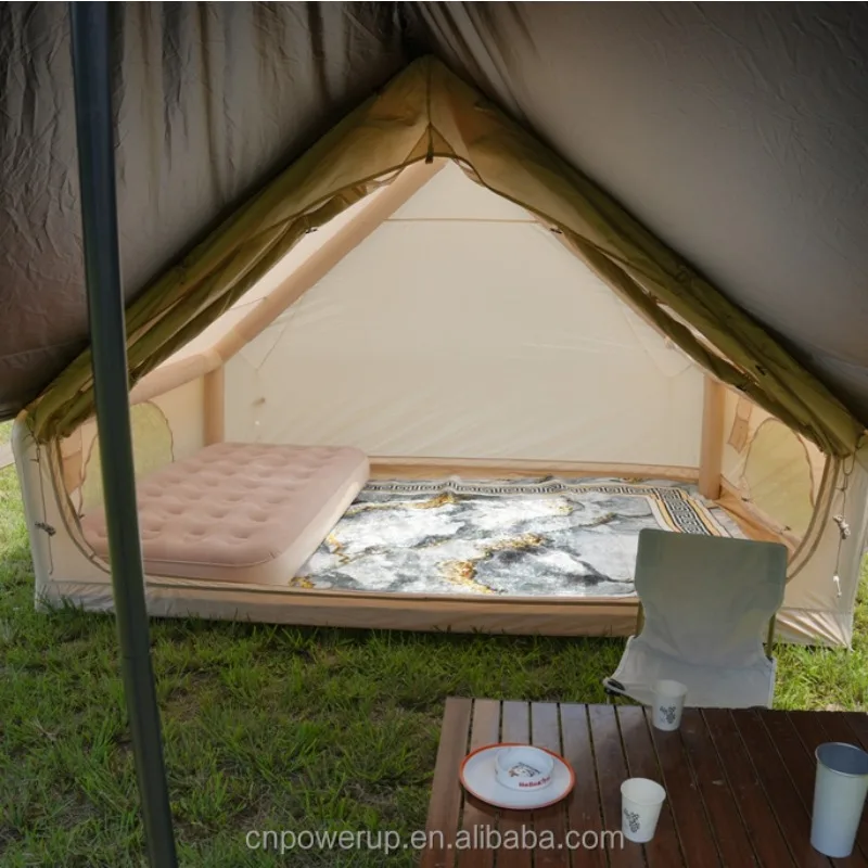 YTYIN 6.3m Luxury Two-Bedroom Inflatable Tent 300D Oxford PVC Quick Automatic Opening Waterproof Canopy Connectable Roof Portabl