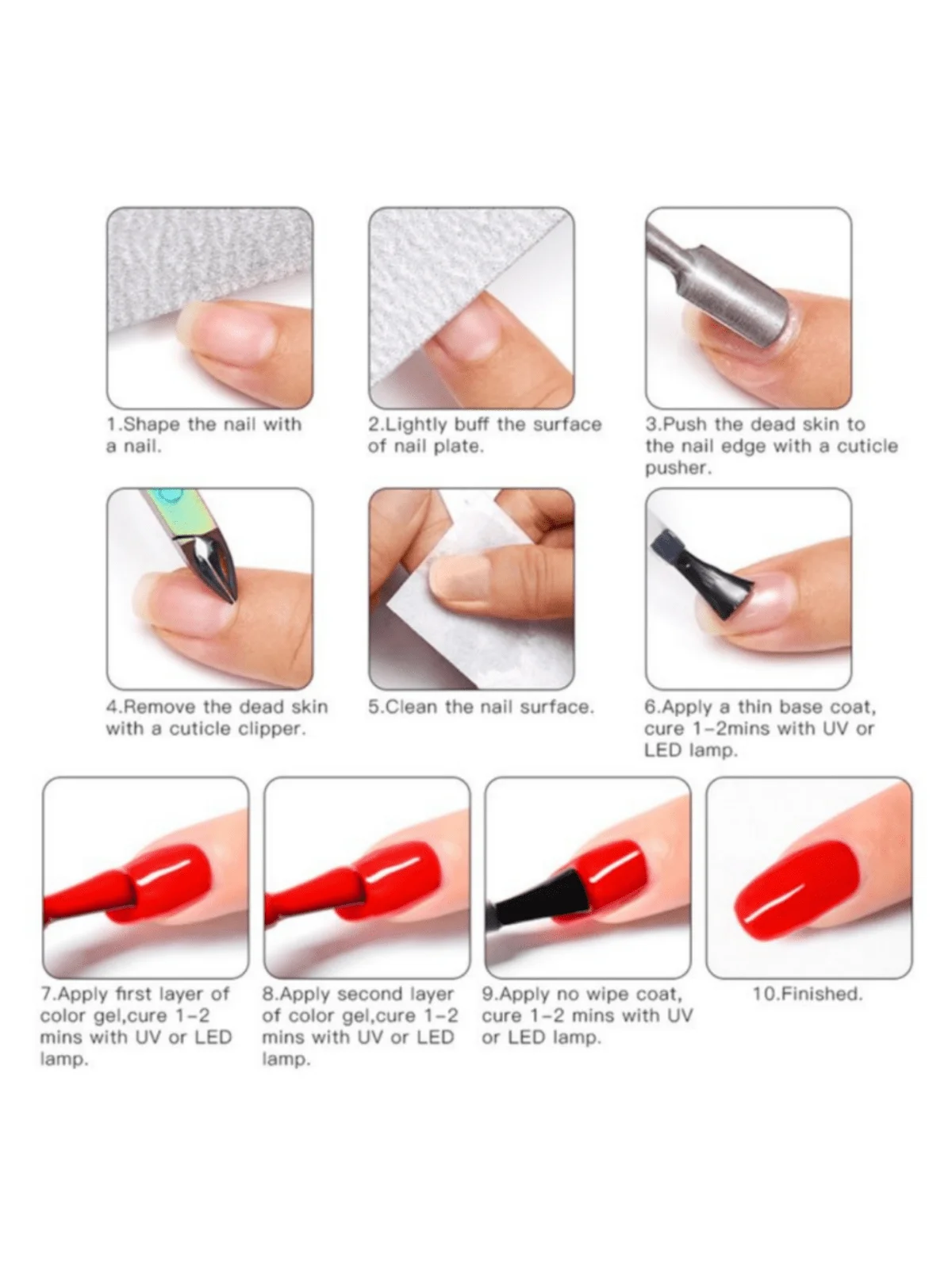 2 PCS 7.5ml semi-permanent nail polish gel full cover permanent soak UV varnish Gel paint 48 colors available