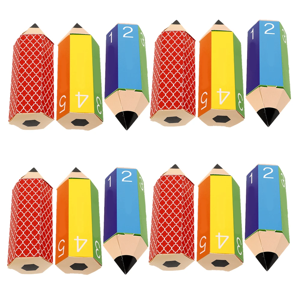 

10pcs Box Gift Packaging Pencil Shaped Treat Boxes Paper Party Supplies Safe Durable Paper Candy Box Cartoon Design