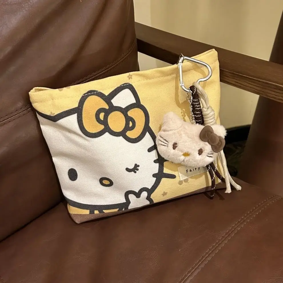 Kawaii Sanrio Hello Kitty Kosmetiktasche für Frauen, große Kapazität, tragbare Schreibwaren-Aufbewahrungstasche, Kopfhörer-Tasche, Münzgeldbörse, Geschenke
